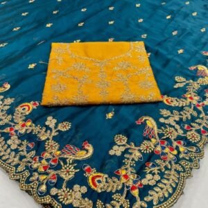Heavy Rangoli Silk Rama Saree