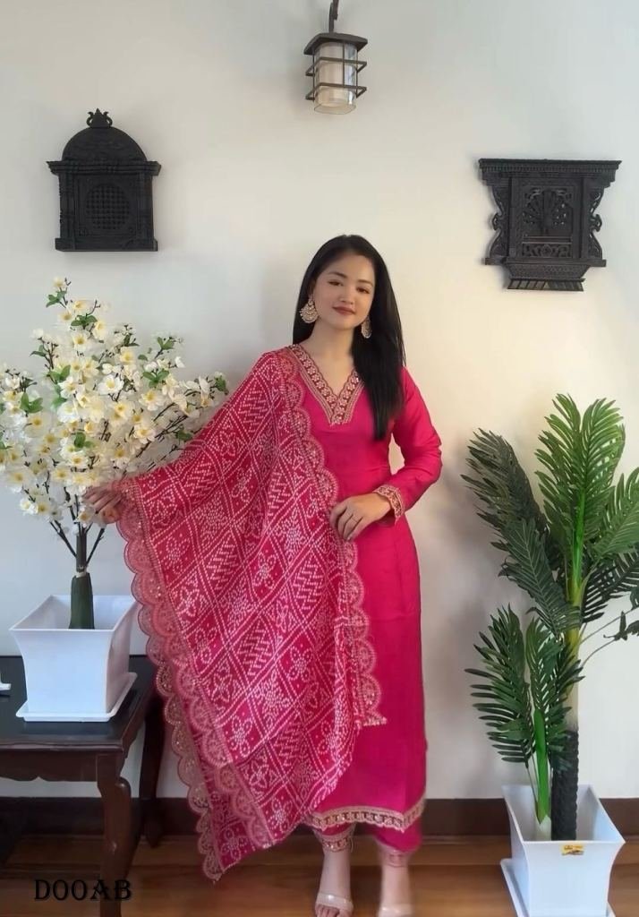 heavy reyon pink readymade sui 1719227793 Heavy reyon pink readymade suit with fancy dupatta