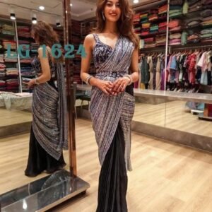 Heavy Saburi Silk Sequence Embroidered Designer Saree With Blouse