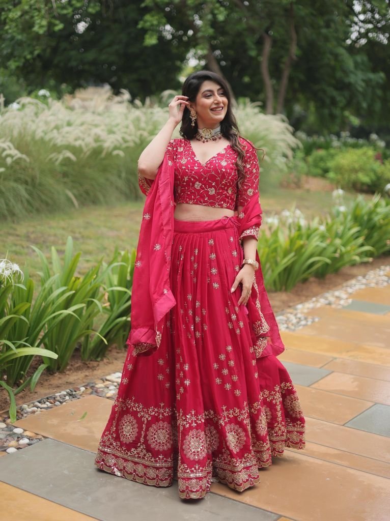 heavy sequins work rangoli sil 1728983725 Heavy Sequins Work Rangoli Silk Pink Lehenga Choli