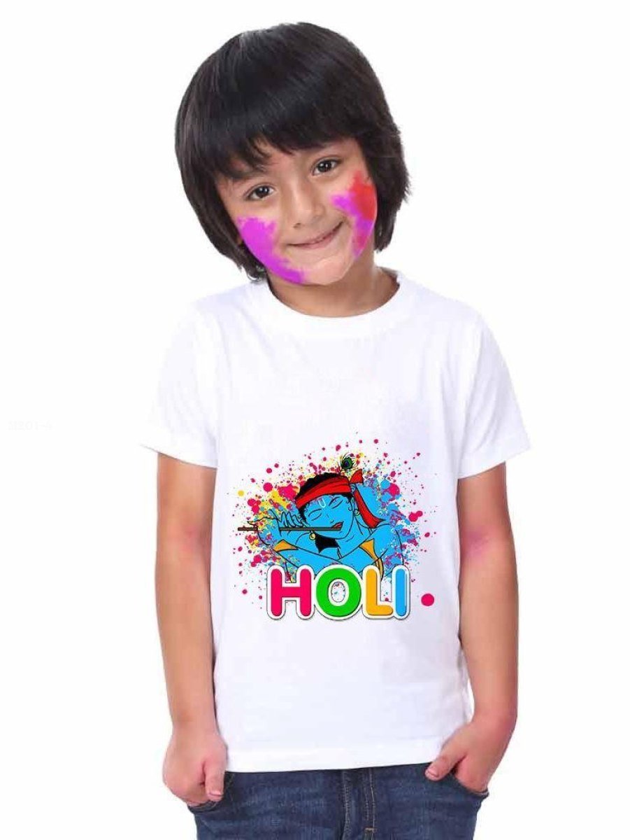 holi print soft lycra t shirt 1771052211 Holi Print Soft Lycra T shirt For Kids