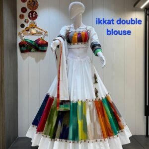 Ikkat Cotton Gamthi Work Chaniya Choli