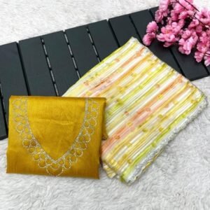 Indian Gold Soft Coco Moco Jari Saree