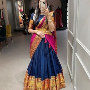 Indian Wear Blue Narayan Pet Cotton Lehenga Choli