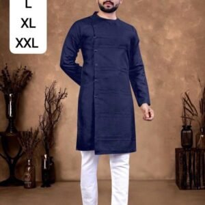 Indian Wear Blue Ruby Cotton Men Kurta With Pajama