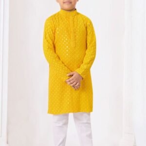 Indian Wear Yellow Rayon Kurta With Pajama