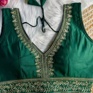 Indian Wedding Green Embroidery Work Readymade Blouse