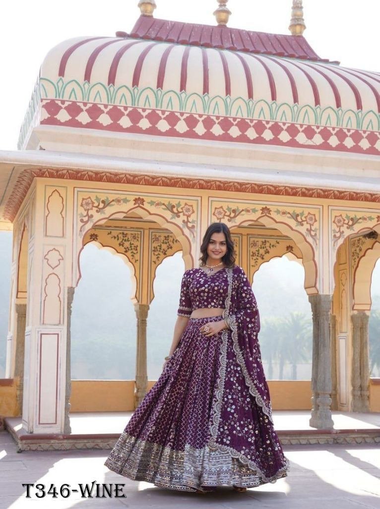 indian wine pure viscose lehen 1724406123 Indian Wine Pure Viscose Lehenga Choli With Dupatta