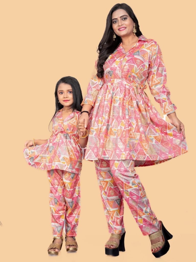 introducing new peach colour m 1733401715 Introducing New Peach Colour Mother daughter Combo