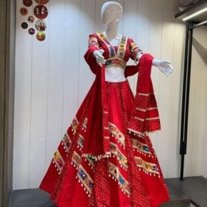 Jam Cotton Bandhani Print 8mtr Flare Chaniya Choli