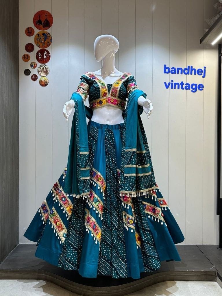 jam cotton chaniya choli with 1749472213 Jam Cotton Chaniya Choli With Bandhani Print