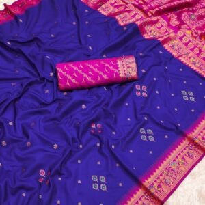 Jambli Color Pure Banarasi Silk Saree