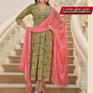 Kajal style Fancy Embroidery work Heavy printed Cotton anarkali kurti