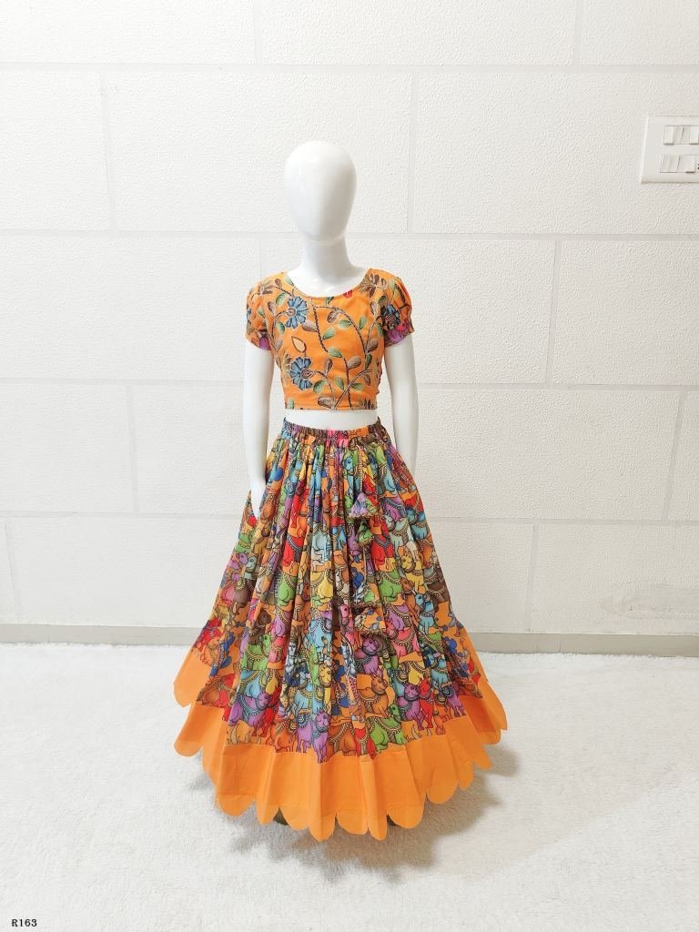 kalamkari printed kids girls l 1721126156 Kalamkari Printed Kids Girls Lehenga Choli