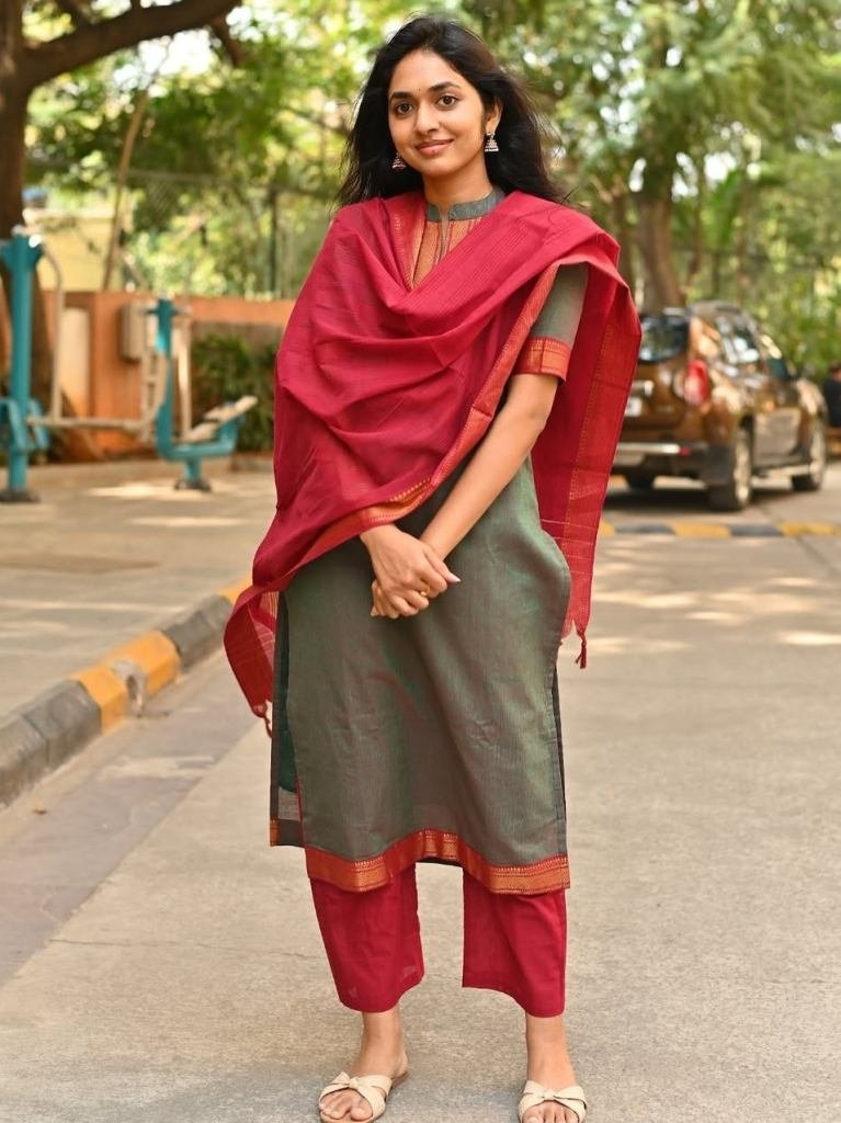 kanchi cotton kurti pant dupat 1748769269 Kanchi Cotton Kurti Pant Dupatta Set With Jacquard Weaving