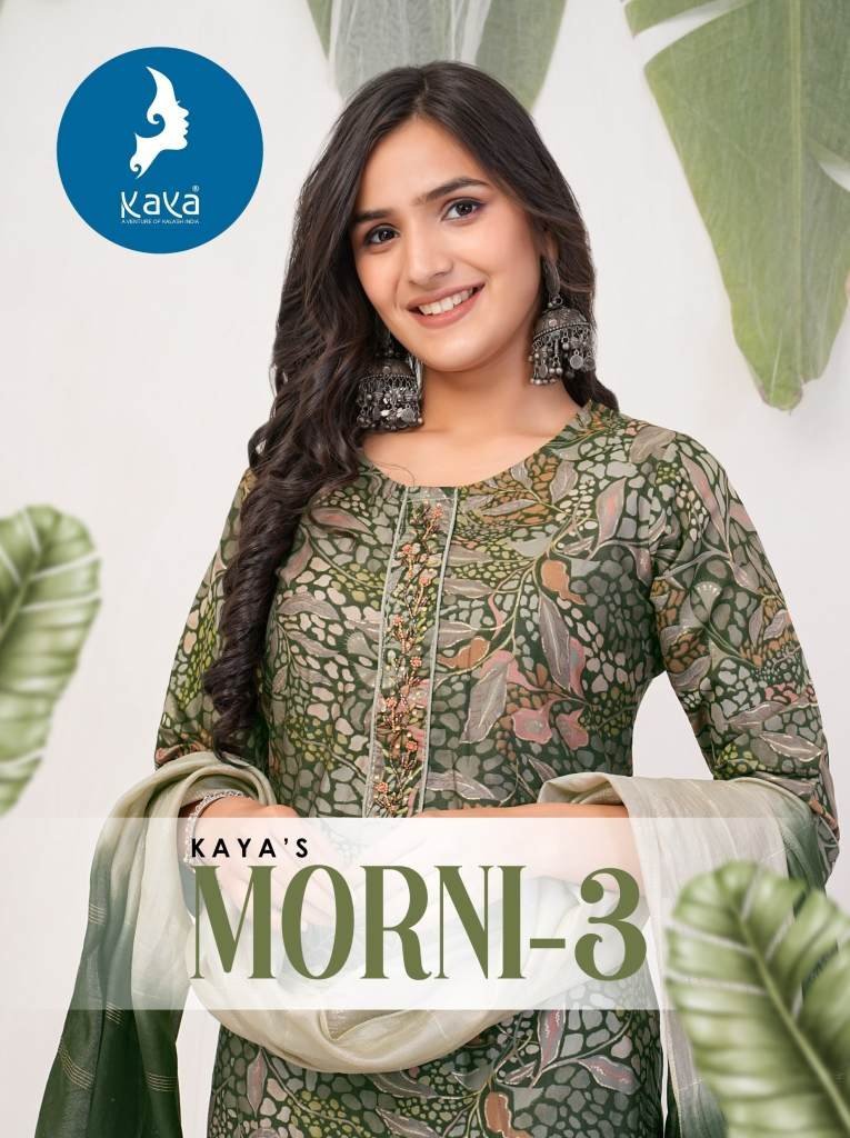 kaya kurti presents morni 3 ch 1712120313 Kaya Kurti Presents Morni 3 Chanderi Foil Print Kurti Set