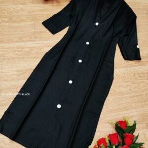 KF Plain Black Rayon Naira Kurti
