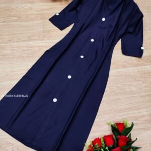 KF Plain Blue Rayon Naira Kurti