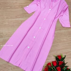 KF Plain Pink Rayon Naira Kurti