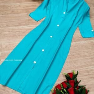 KF Plain Turquoise Rayon Naira Kurti