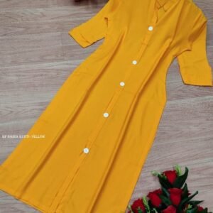 KF Plain Yellow Rayon Naira Kurti