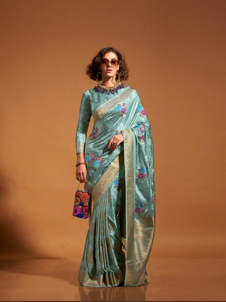 khalissi silk indian ladies we 1735379348 Khalissi Silk Indian Ladies Wedding Wear Satin Silk Saree