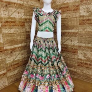 Kids Girls Fairy Look Digital Printed Georgette Lehenga Choli