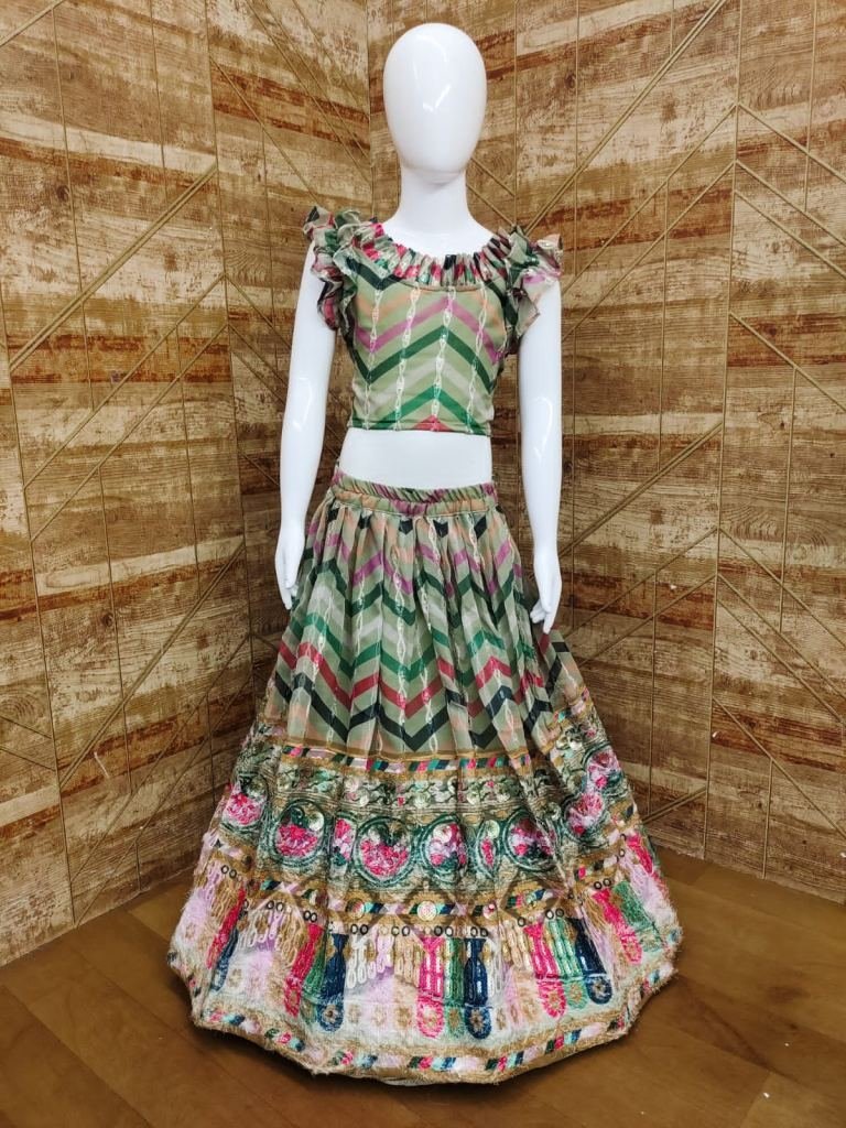 kids girls fairy look digital 1733474050 Kids Girls Fairy Look Digital Printed Georgette Lehenga Choli
