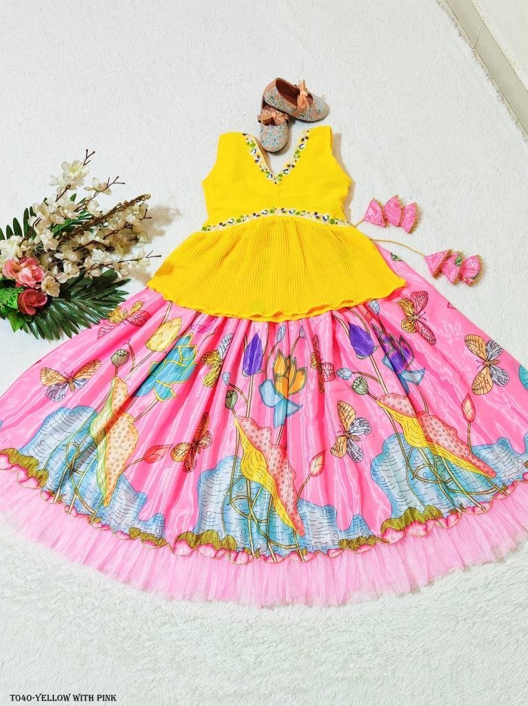 kids wear embroidered lehanga 1718101439 Kids Wear Embroidered Lehanga Choli With Printed Work
