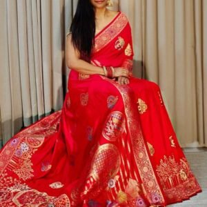 Komal Vol 1 Red Rich Look Banarasi Khadi Silk Sarees