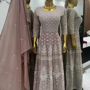 Ladies Wear Fancy Light Onion Georgette Suit Set