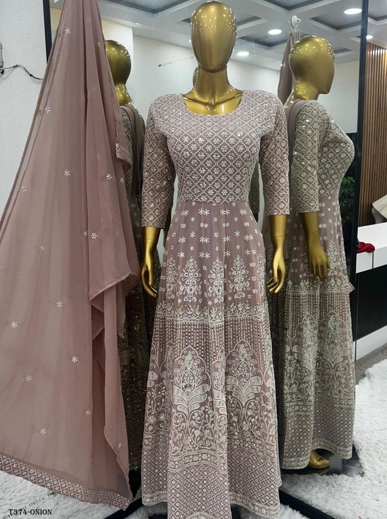 ladies wear fancy light onion 1726490025 Ladies Wear Fancy Light Onion Georgette Suit Set