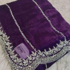 Ladies Wear Wine Zimmy Choo Handwork Saree