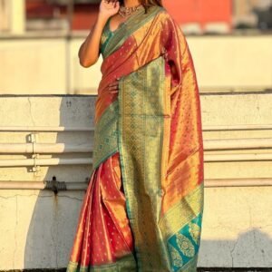 Ladies Wedding Wear Fanta Woven Pallu Pure Soft Tissue Saree