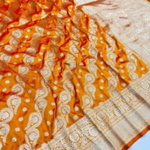 LAHER Muster Beautiful Pure Banarasi Silk Saree