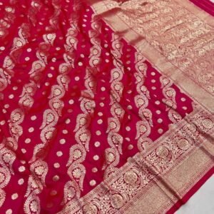 LAHER Rani Beautiful Pure Banarasi Silk Saree