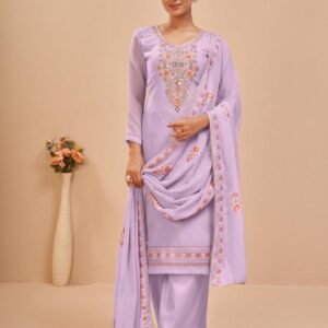 Latest Alizeh 2043 Pink Georgette Dress Material
