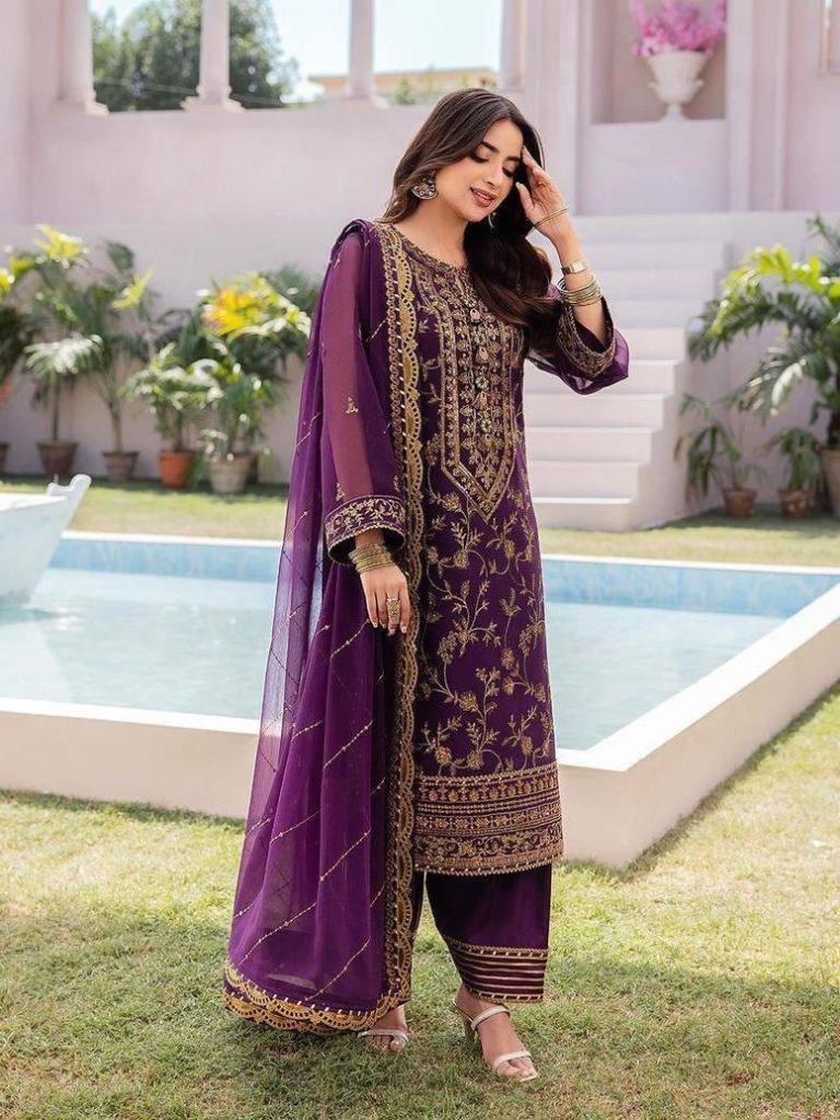 latest designer heavy work chi 1729330193 Latest Designer Heavy Work Chinon Silk Palazo Suits Set
