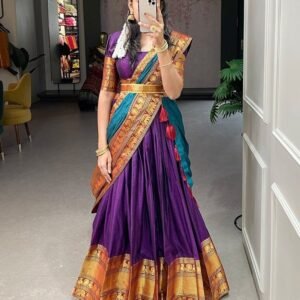 Latest Fashion Purple Narayan Pet Cotten Lehenga Choli
