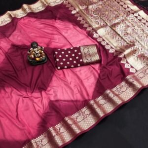 Latest Festival Wear Pink Minakari Digital Printed Saree