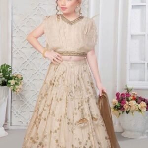 Latest Georgette Kids Peach Lehenga With Dupatta