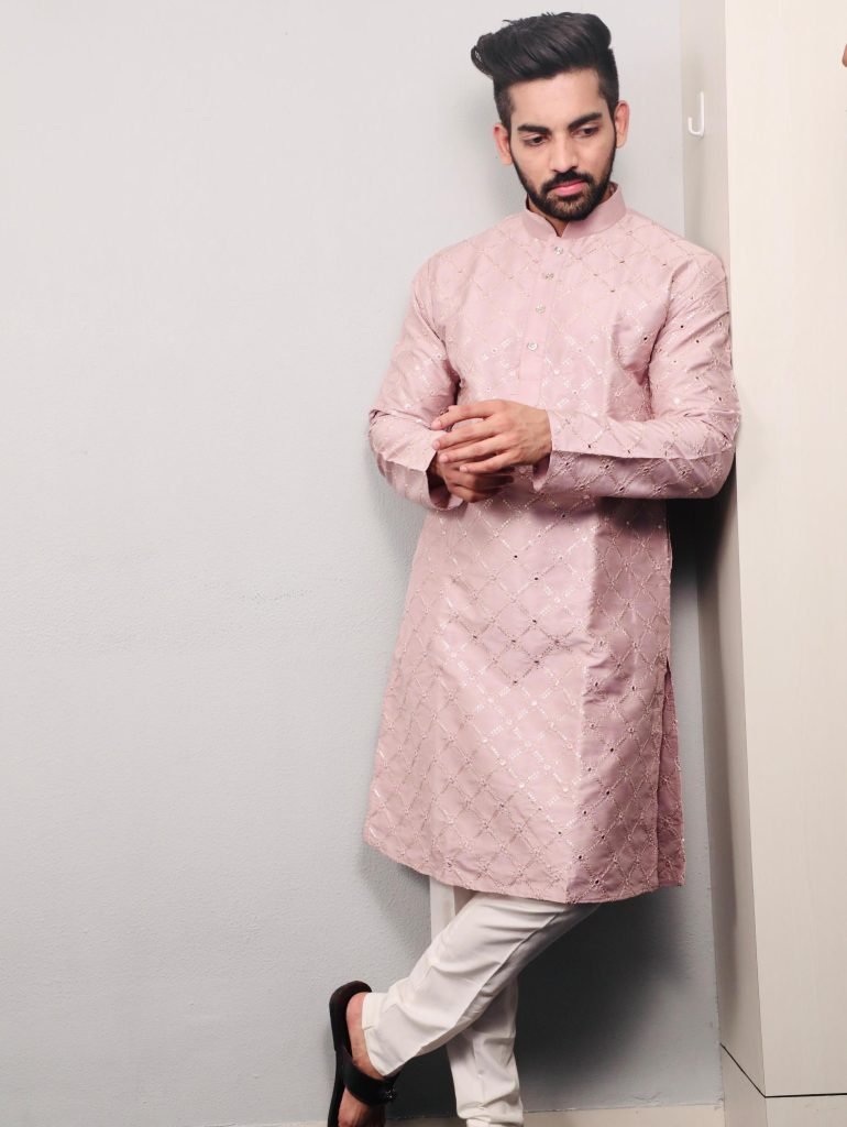 latest golden mirror cotton ku 1728899295 Latest Golden Mirror Cotton Kurta And Pyjama