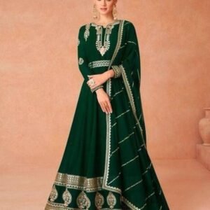 Latest Green Anarkali Georgette Suit Dupatta