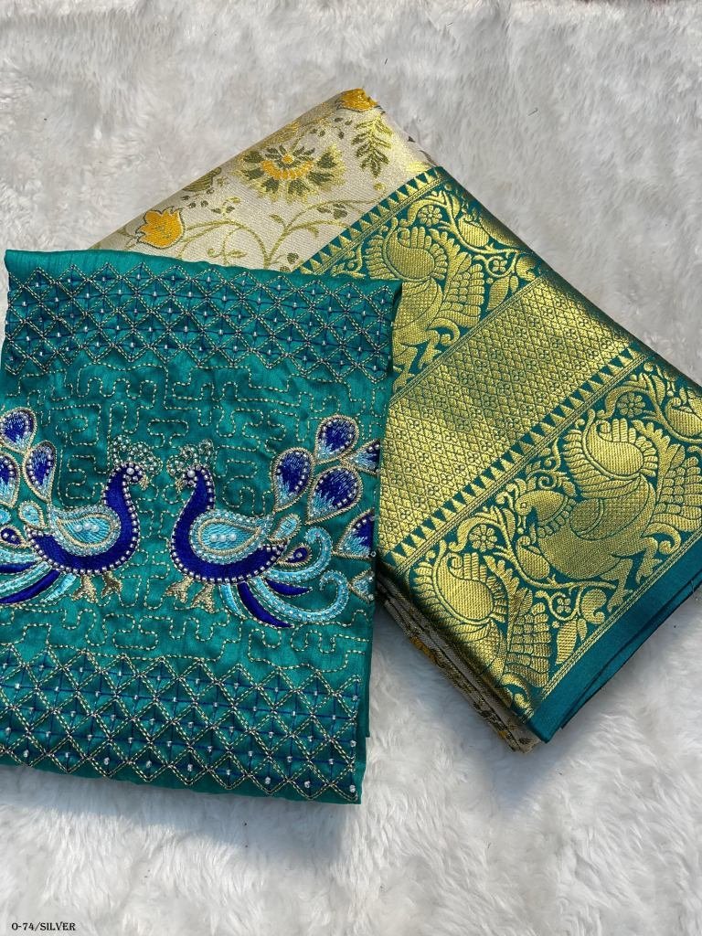 latest launch katali hand work 1724414219 Latest Launch Katali hand Work Silver saree