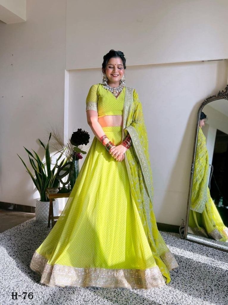 latest launch luxurious georga 1724849904 Latest Launch Luxurious Georgatte Neon Lehenga Choli and Dupatta