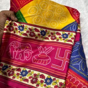 Latest Launch Mix Colour Bandhani Saree
