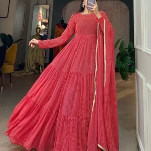 Latest Launch Printed Red Gown