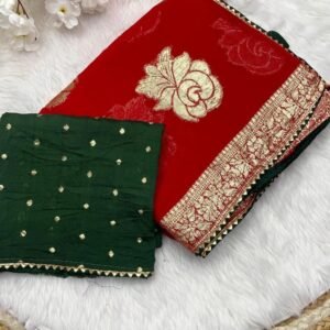 Latest Launch Red Georgette Saree