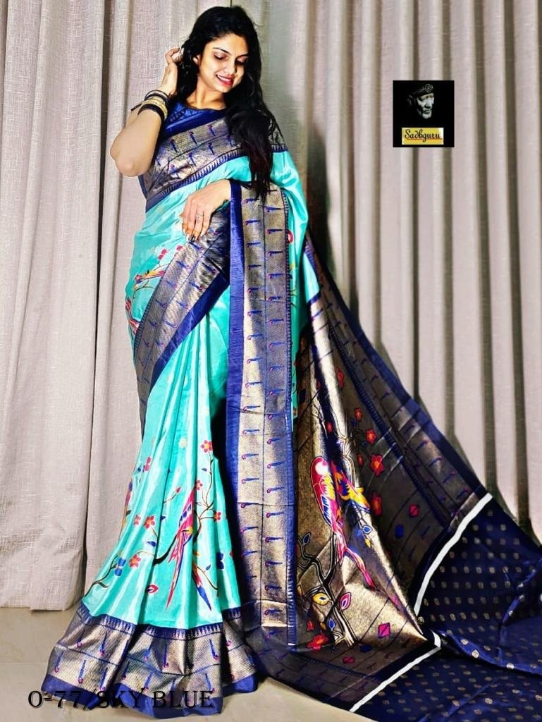 latest launch sky blue dola si 1724502731 Latest Launch Sky Blue Dola Silk saree