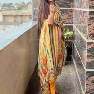 Latest Muslin White Color Kurti Pant With Dupatta